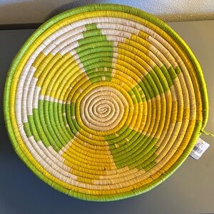Green and Yellow Woven Basket